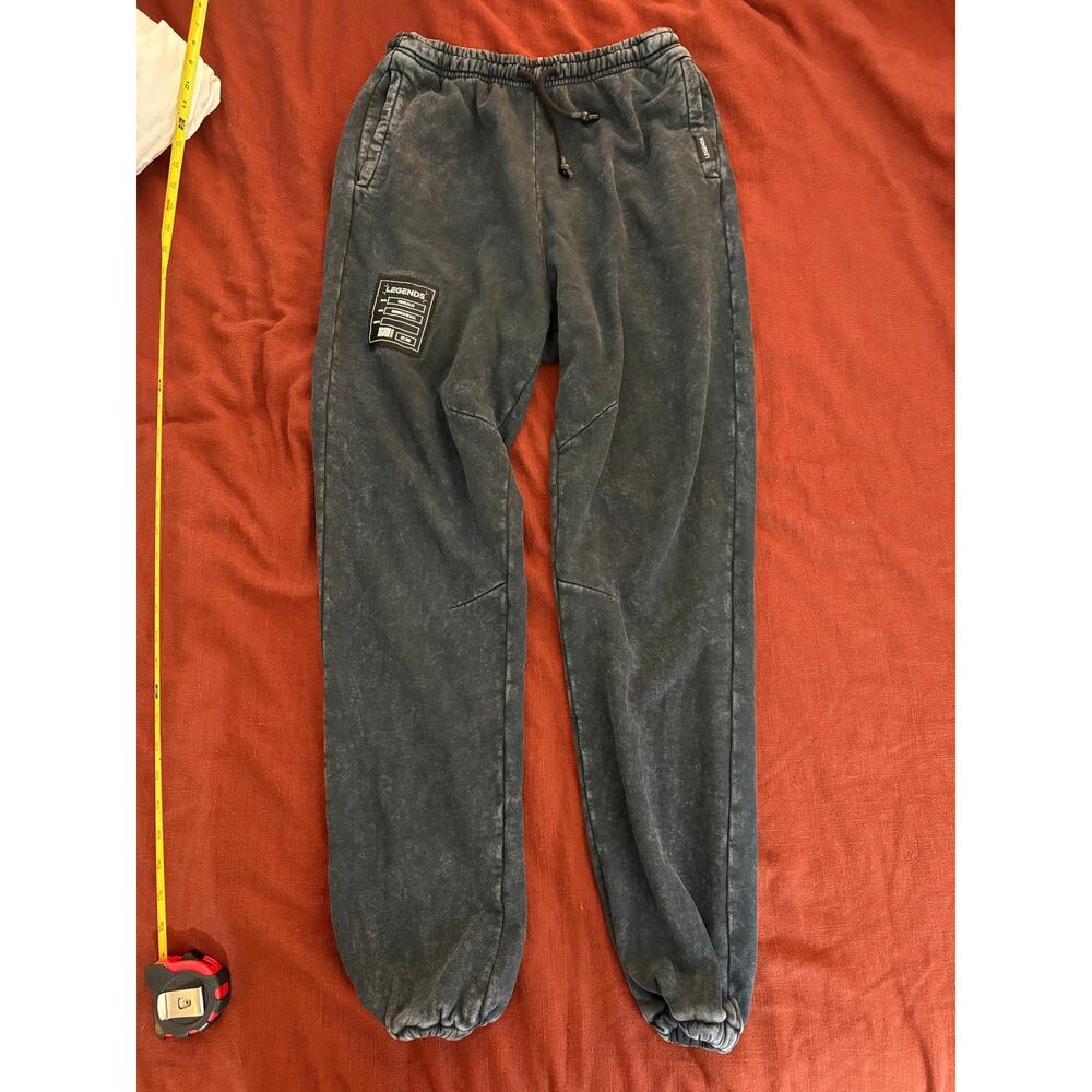Legends Acid Wash Cotton Graphic Jogger Sweatpants Fleece Inseam 27